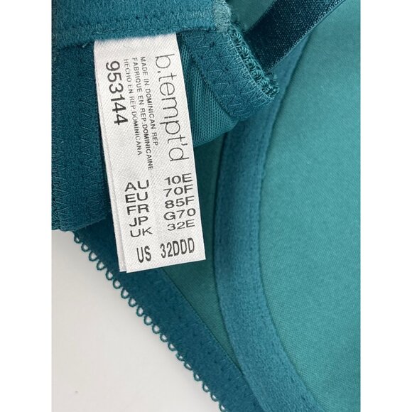 b.tempt'd  by Wacoal Ciao Bella Balconette Bra 953144 Lace Spruce 32DDD NEW - Picture 6 of 6